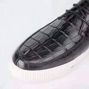 Crocodile Shoes Mens Casual Slip On Genuine Crocodile Leather Shoes