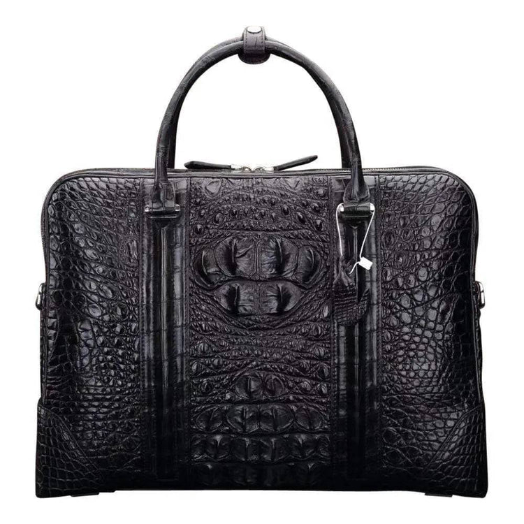 Men’s Fashion Crocodile Leather Bag, Luxury Crocodile Leather Business Briefcase for Men