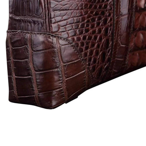 Men’s Fashion Crocodile Leather Bag, Luxury Crocodile Leather Business Briefcase for Men