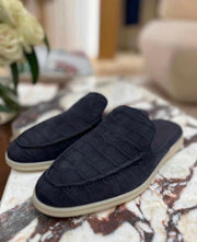 Preorder Nubuck Crocodile Leather Slippers ,Men's Crocodile Leather Slippers Very Comfortable
