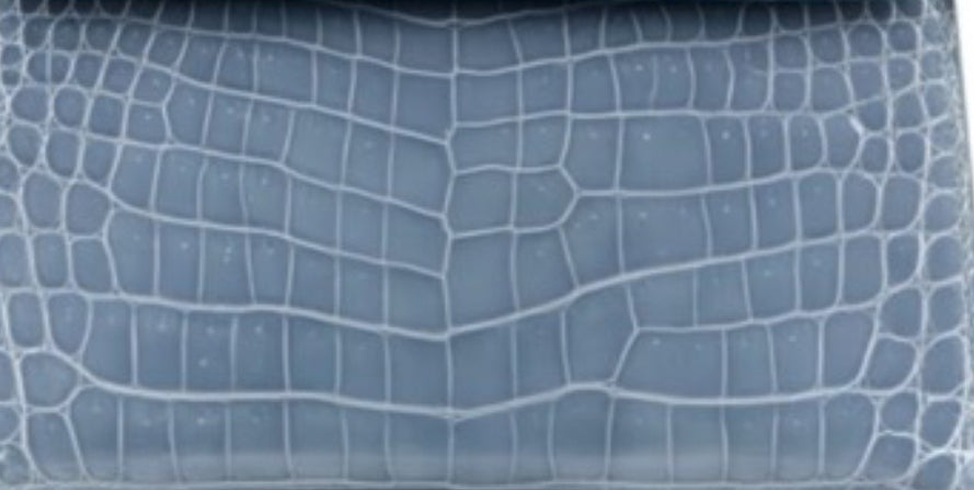 Preorder Crocodile Leather Large Top Handle Satchel Bag Pale Blue