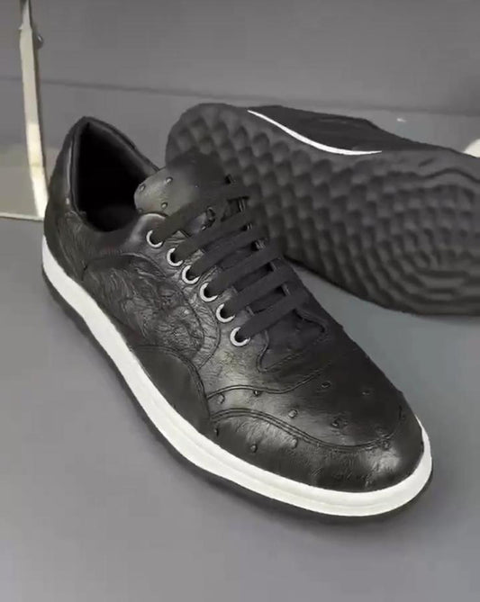 Preorder Crocodile Skin Leather Sneaker White