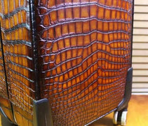 Retro Brown Crocodile Leather Trolley/Roll Aboard Suitcase Weekend/Travel Bag Trolley Case Universal Wheels 20-Inch (Copy)