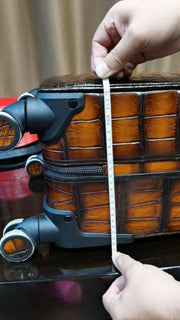 Retro Brown Crocodile Leather Trolley/Roll Aboard Suitcase Weekend/Travel Bag Trolley Case Universal Wheels 20-Inch