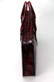 Retro crocodile Leather Crossbody Laptop Business Bag