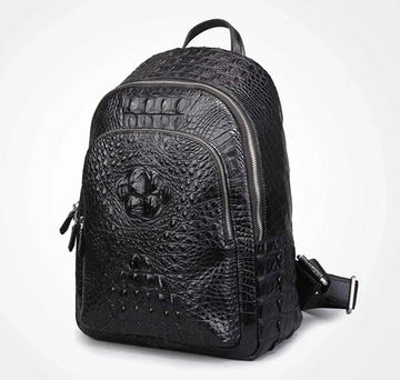 Rossie Viren Unisex Crocodile Skin Leather Backpack