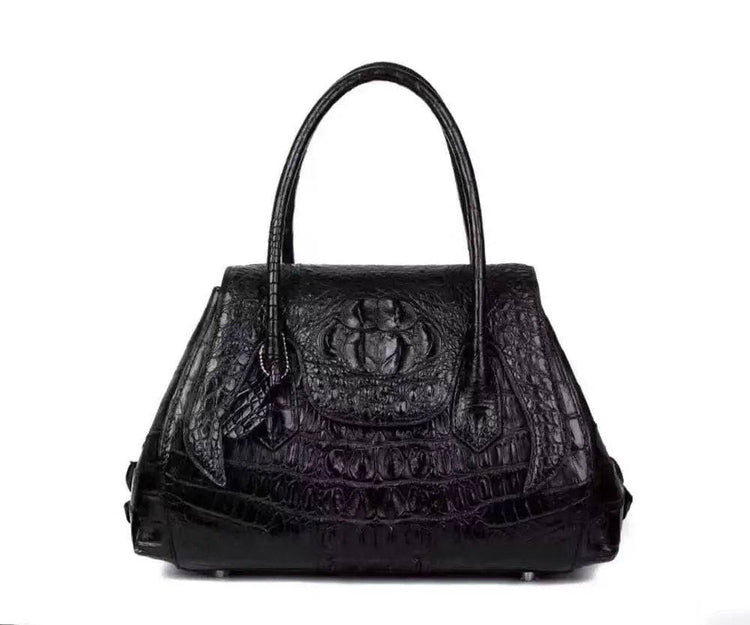 Rossie Viren Exotic Crocodile Leather Top Handle Satchel Shoulder Bag For Women