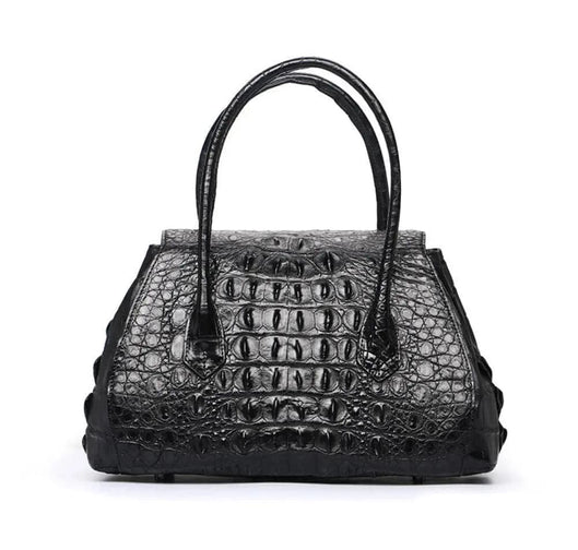 Rossie Viren Exotic Crocodile Leather Top Handle Satchel Shoulder Bag For Women
