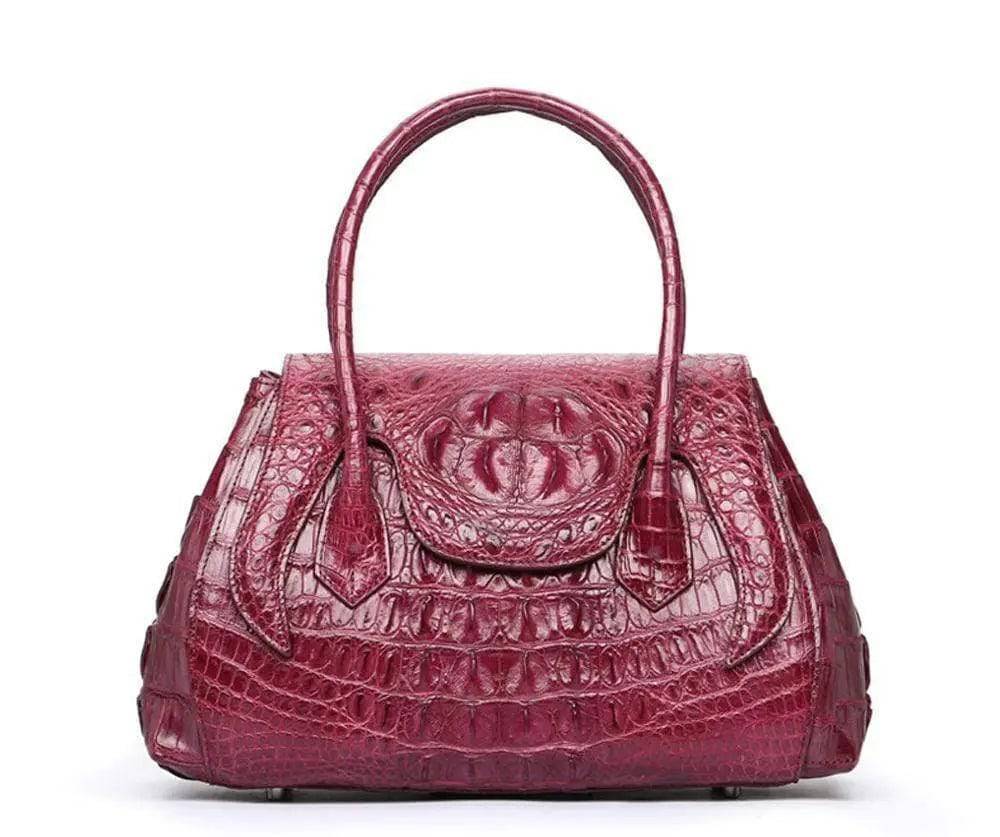 Rossie Viren Exotic Crocodile Leather Top Handle Satchel Shoulder Bag For Women