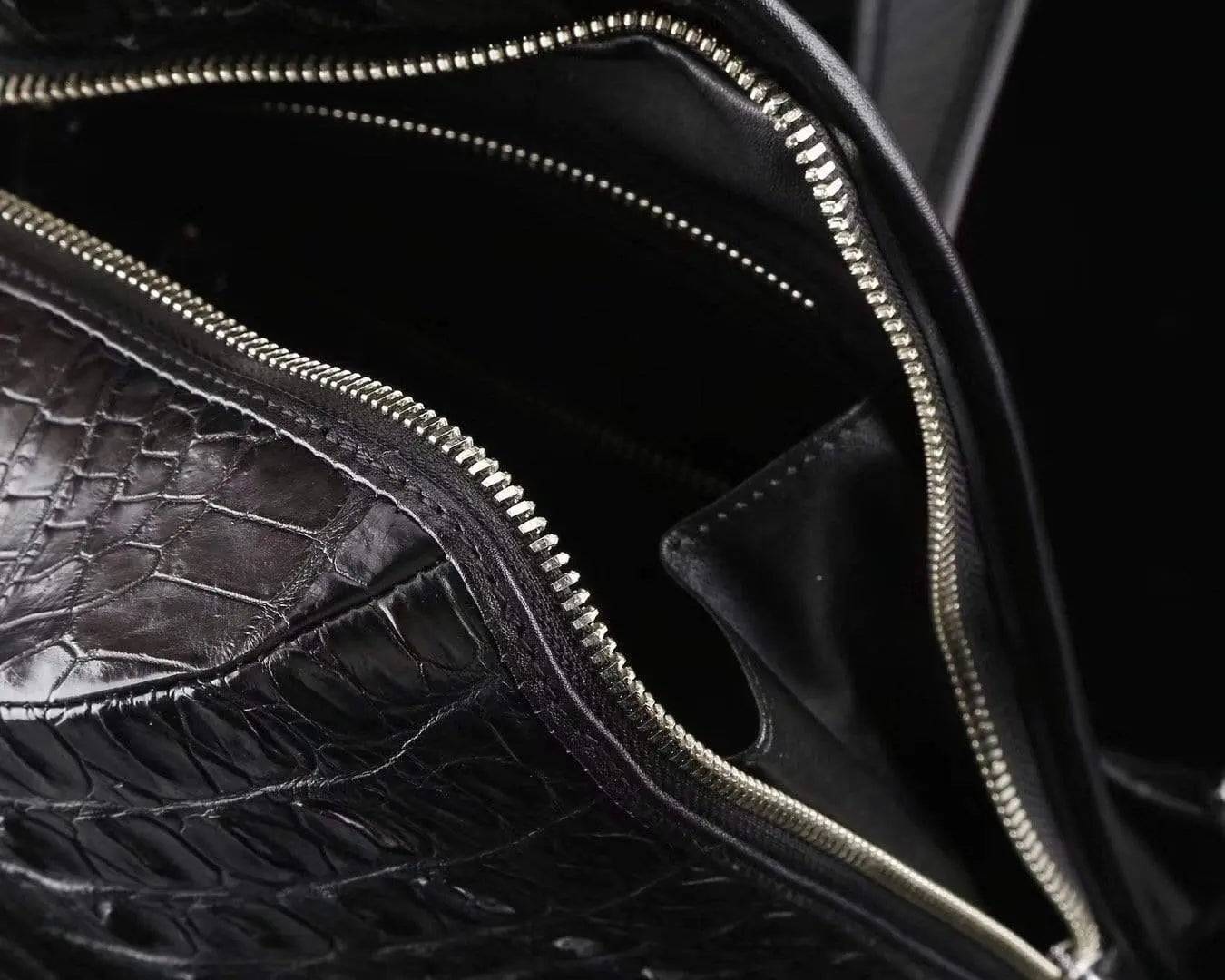 Sling Bag,Genuine Crocodile Leather Large Shoulder Chest Pack Crossbody Bag Travel Daypack