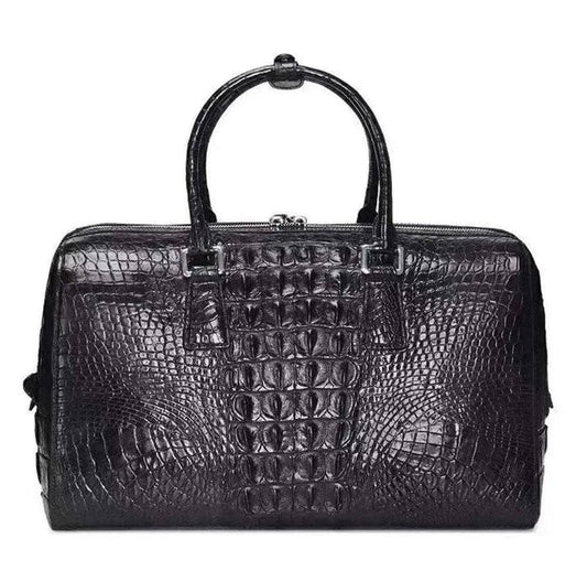 Unisex Genuine Crocodile Bone Leather Large Travel Duffel Bags