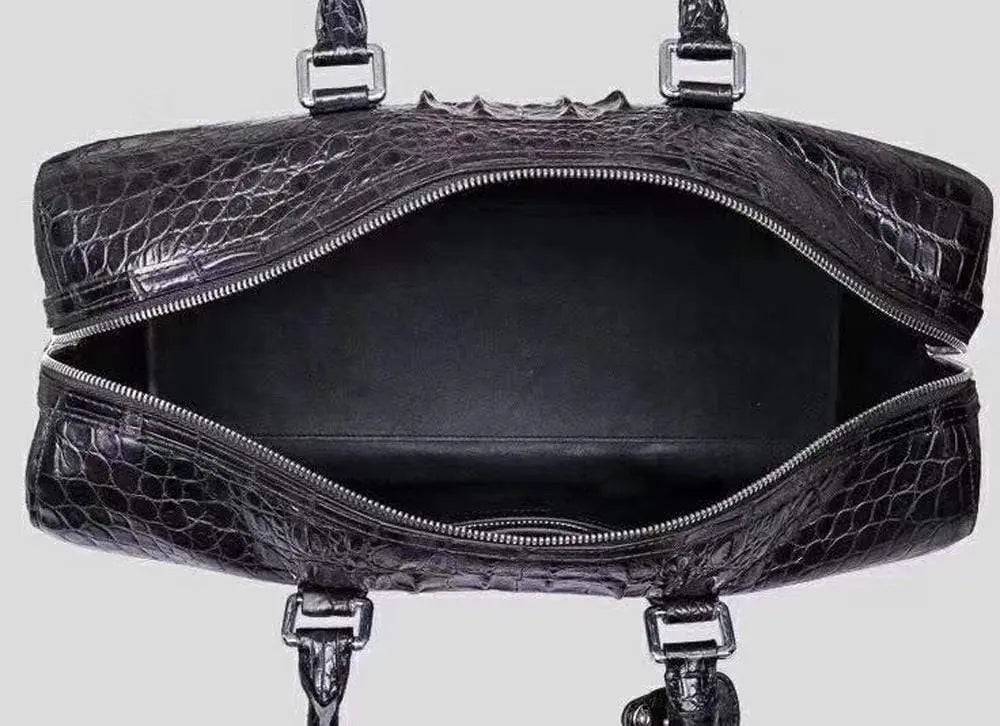 Unisex Genuine Crocodile Bone Leather Large Travel Duffel Bags