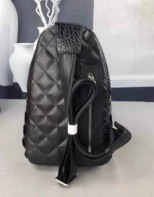 Unisex Crocodile Leather Fanny Pack Belt Waist Bag