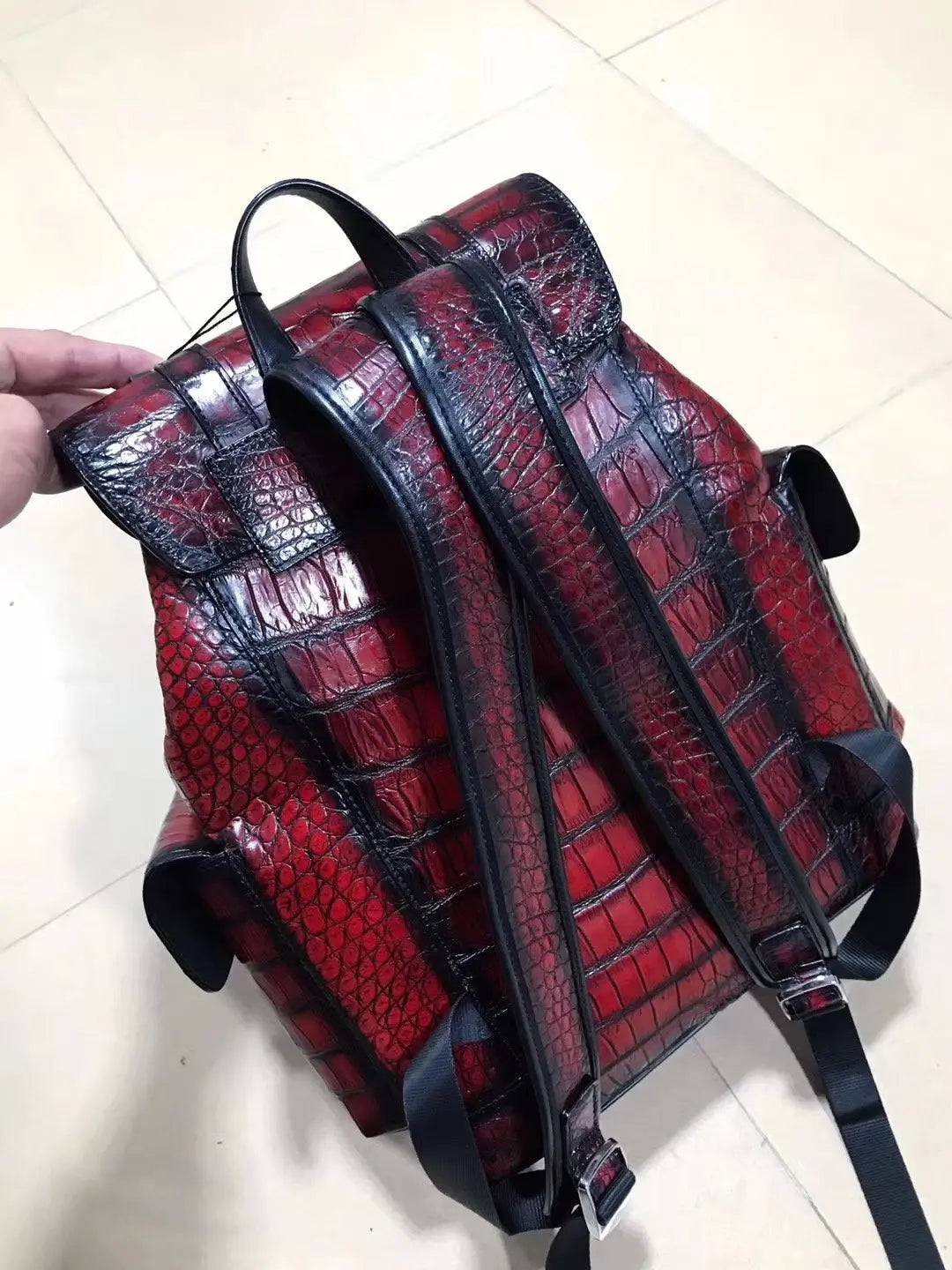 Vintage Genuine Crocodile Leather Backpack