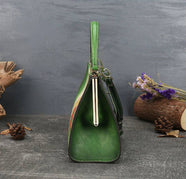 Vintage Leather Casual Box Shoulder Bag Small Square Bag