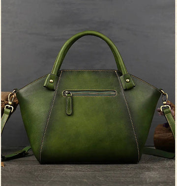 Vintage Leather Dumpling Tote Shoulder Cross Body Bag