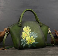 Vintage Leather Dumpling Tote Shoulder Cross Body Bag