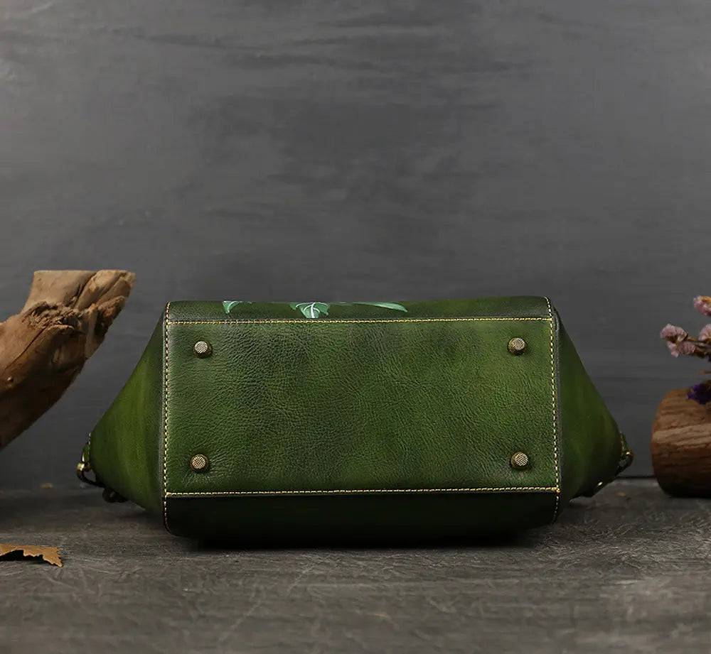 Vintage Leather Dumpling Tote Shoulder Cross Body Bag