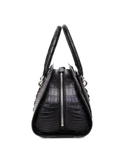 Women's Crocodile Leather Dome Satchel Bag