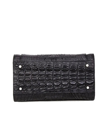 Women's Crocodile Leather Dome Satchel Bag