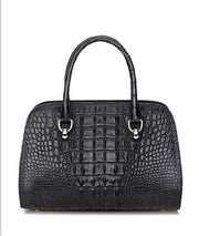 Women's Crocodile Leather Dome Satchel Bag