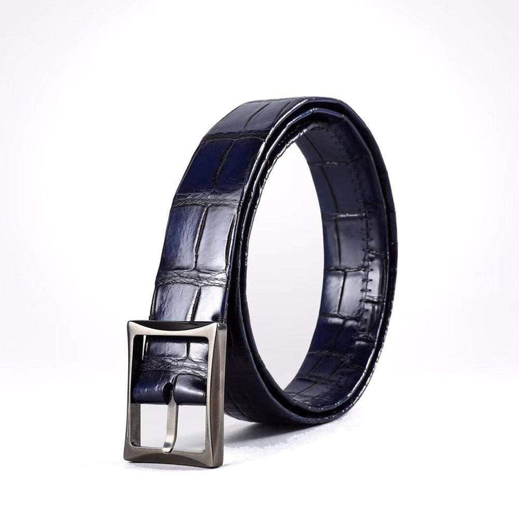 Belt Men's Vintage Genuine Crocodile Leather Double Side With Stainless Steel Buckle