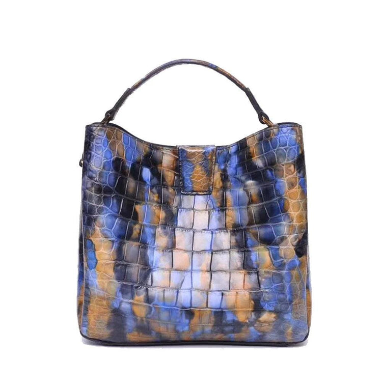 Genuine Crocodile Leather Medium Hobo Bag & Purse Block Color