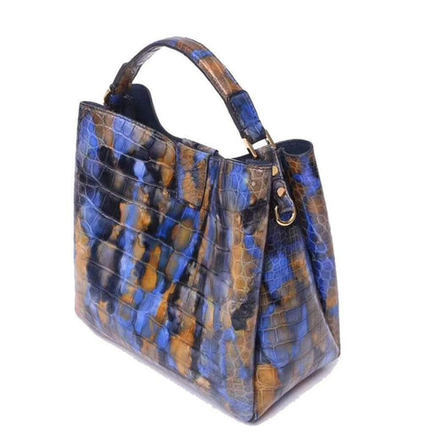 Genuine Crocodile Leather Medium Hobo Bag & Purse Block Color