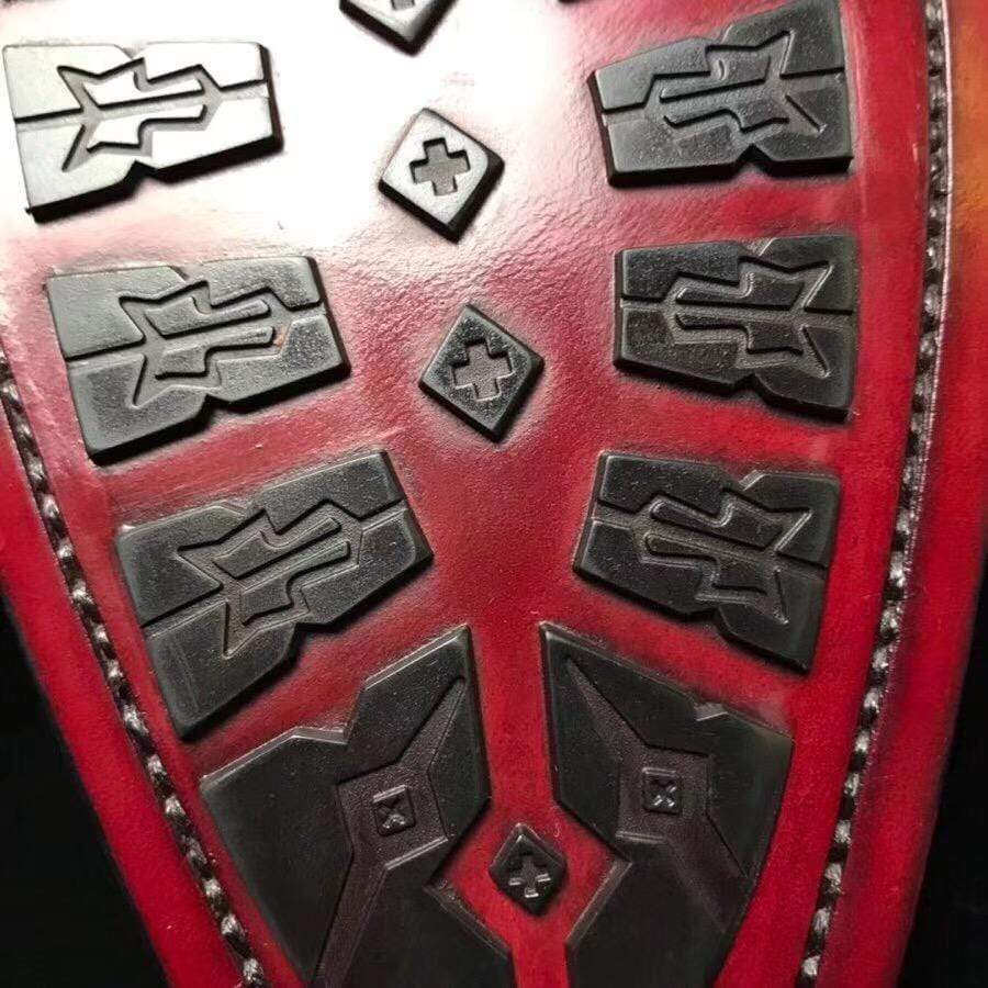 Crocodile Shoes Burnished Burgundy Crocodile Belly Leather Lace-Up Shoes For Men