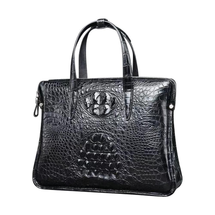 Classic Genuine Crocodile Briefcase, Laptop Bag, Men's Book Bag