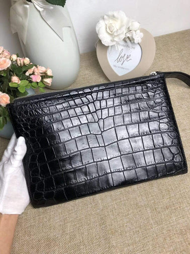 Crocodile Belly Leather Large Ipad Case,Clutch Bag