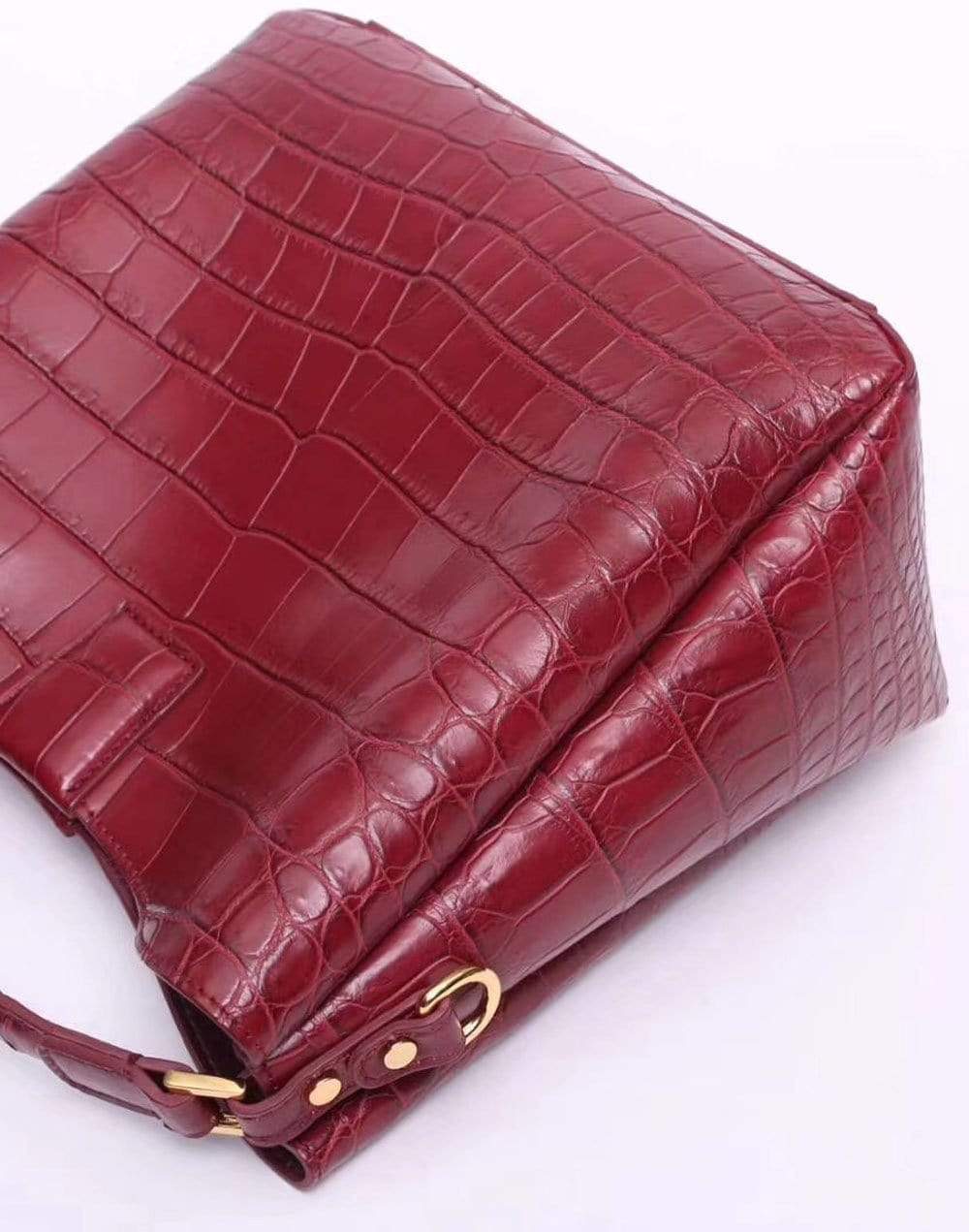 Crocodile Leather Medium Hobo Bag & Purse For Women Red