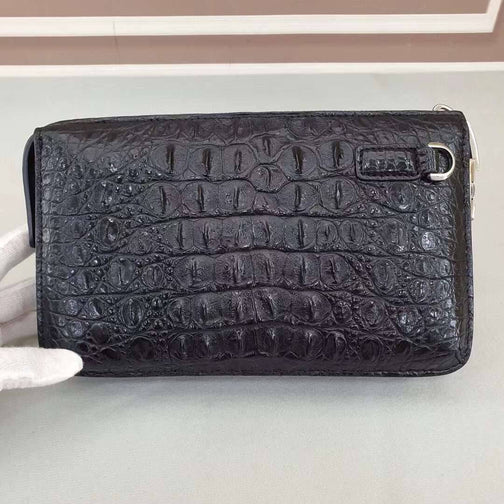 Crocodile Bone Leather Clutch Bag