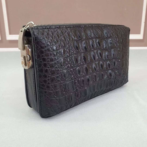 Crocodile Bone Leather Clutch Bag