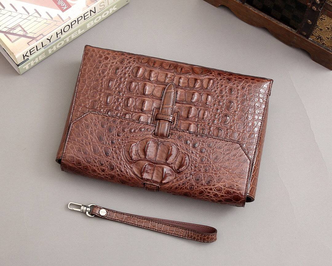 Crocodile Bone Leather Clutch Bags