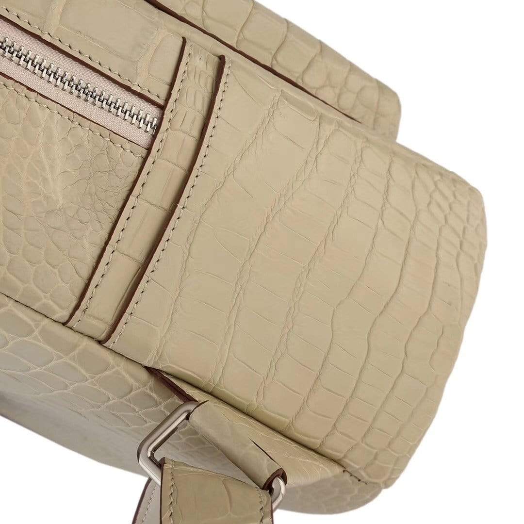 Crocodile Leather Backpack Cream For Women