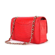 Crocodile Leather Classic Flap Chain Shoulder Bags For Women Red