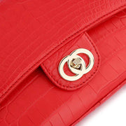 Crocodile Leather Classic Flap Chain Shoulder Bags For Women Red