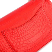 Crocodile Leather Classic Flap Chain Shoulder Bags For Women Red
