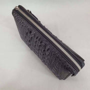 Crocodile Bone Leather Clutch Bag