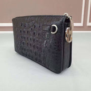 Crocodile Bone Leather Clutch Bag