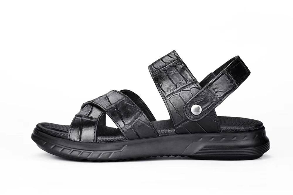 Crocodile Shoes Crocodile Leather Sandals Outdoor Beach Shoes Crocodile Leather Flip Flops Non-slip Slides