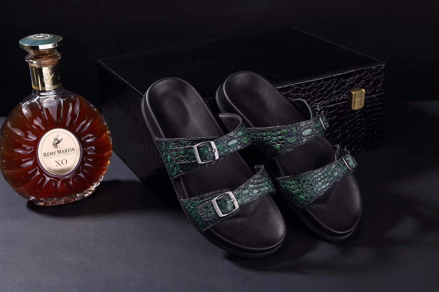 Crocodile Shoes Crocodile Leather Sandals Vintage Dark Green