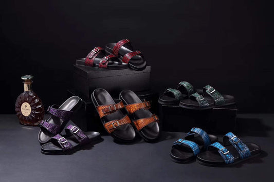 Crocodile Shoes Crocodile Leather Sandals Vintage Dark Green