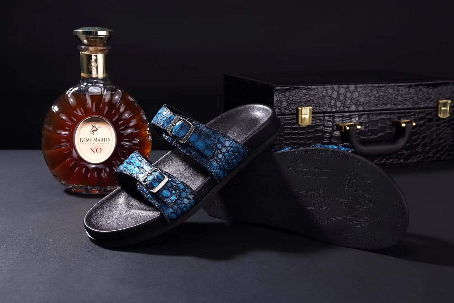 Crocodile Shoes Crocodile Leather Sandals Vintage Sky Blue