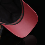 Crocodile Skin Leather Baseball Cap Red