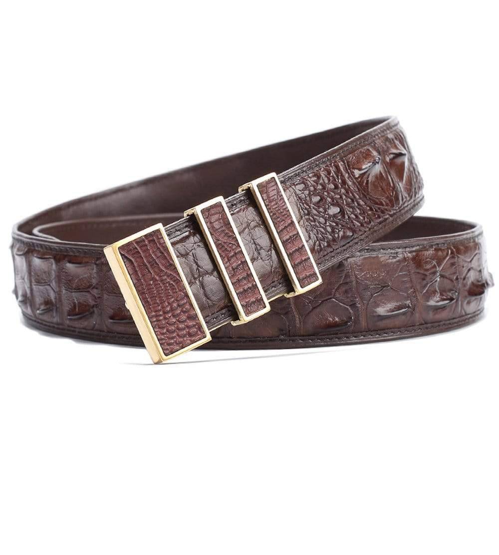 Crocodile Skin Leather Belt 3210