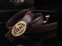 Crocodile Skin Leather Belt Crown