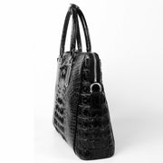 Crocodile Skin Leather Business Briefcase Bag Black