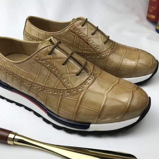 Preorder Crocodile Leather Shoes Sports Shoes Leisure Men's Shoes